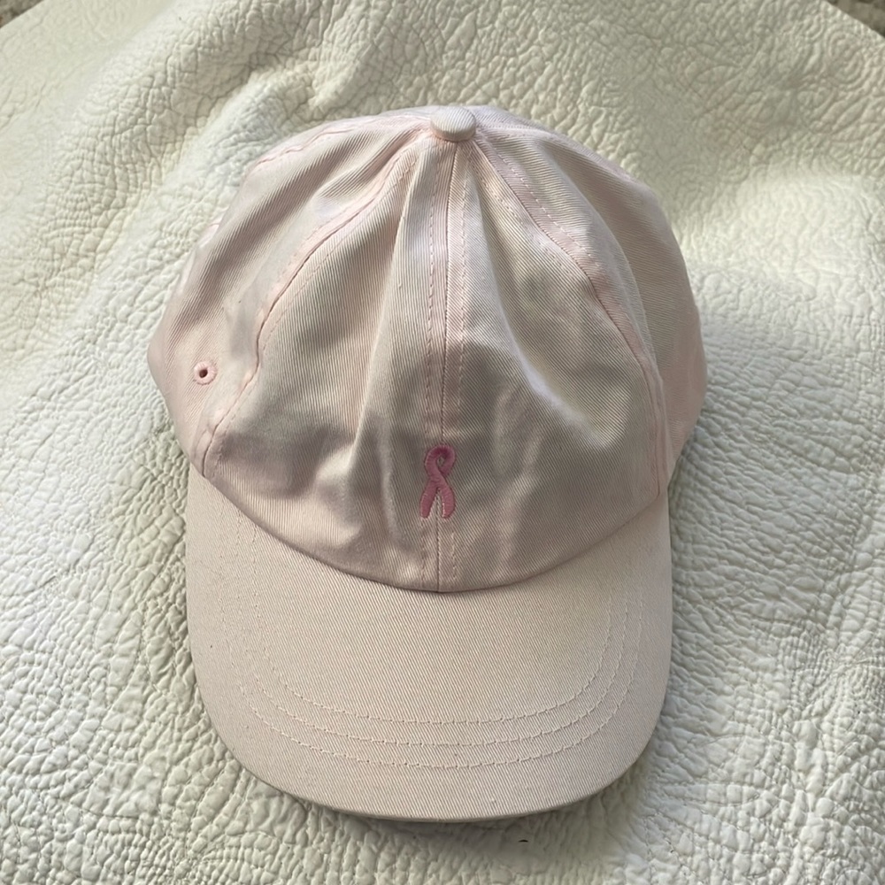 Pink “Share the Care” Breast Cancer Awareness Women’s adjustable ball cap.